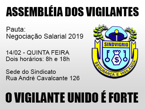 ASSEMBLEIA AMANHÃ DIA 14 ÀS 8H E 18H