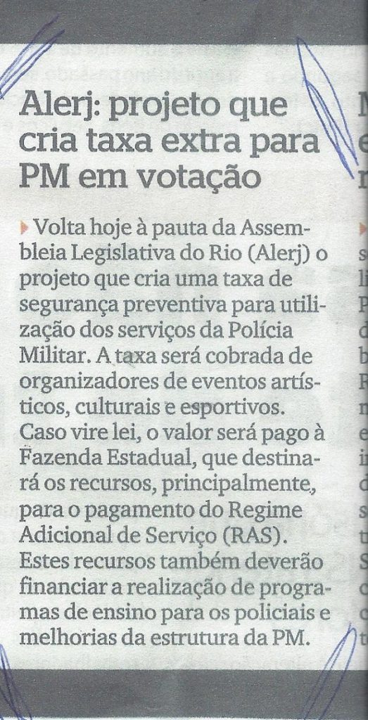 PROJETO EM PAUTA NA ALERJ PODE RETIRAR POSTOS DE TRABALHO DOS VIGILANTES