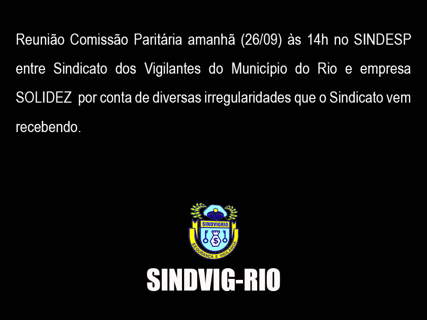 REUNIÃO ENTRE SINDVIG-RIO E SOLIDEZ