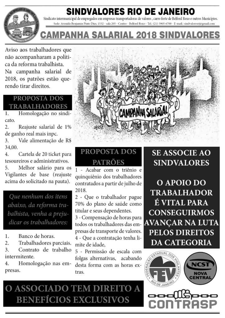 CAMPANHA SALARIAL 2018 SINDVALORES
