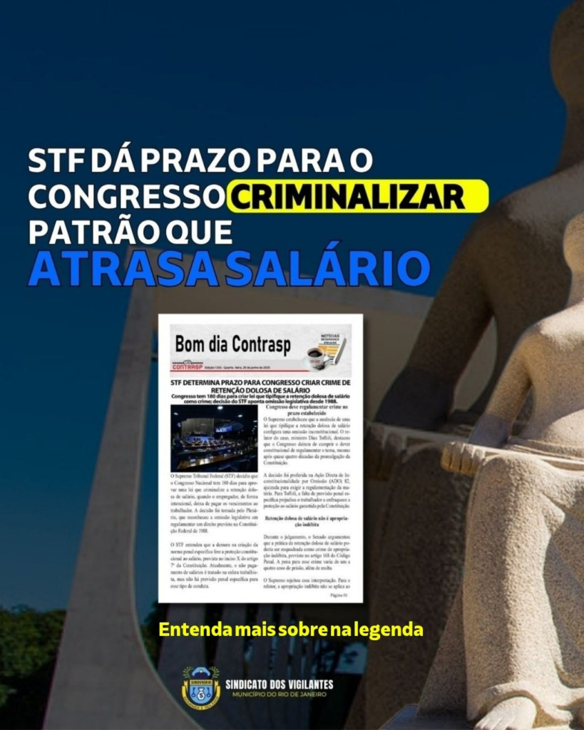 O STF DECIDIU: PATRÃO QUE SEGURA SALÁRIO DE PEOPÓSITO TEM QUE SER PUNIDO!