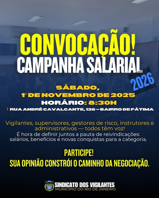 CONVOCAÇÃO CAMPANHA SALARIAL 2026