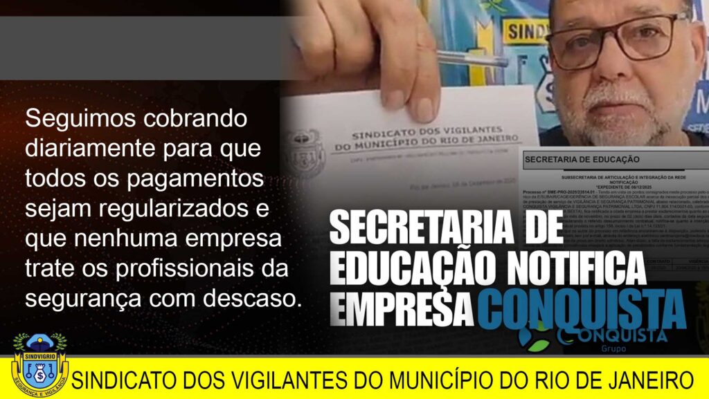 CONQUISTA: EMPRESA É NOTIFICADA PELA SECRETARIA DE EDUCAÇÃO