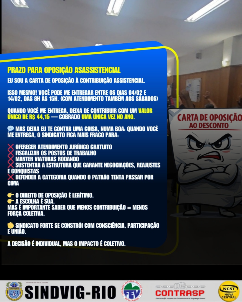 CARTA DE OPOSIÇÃO: PRAZO, HORÁRIO E LOCAL